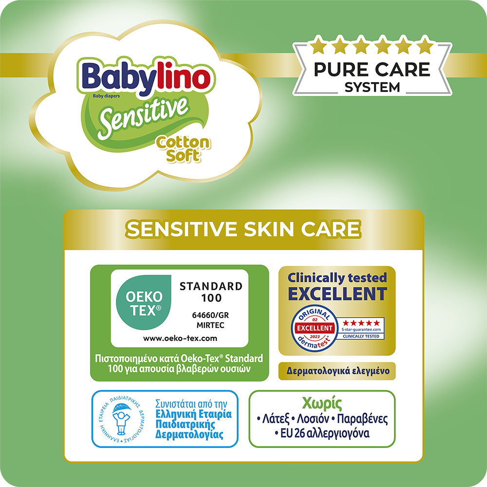 BABYLINO - VALUE PACK Sensitive Cotton Soft Maxi No4 (8-13 Kg) - 50 πάνες